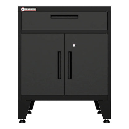 Armadillo Tough Black Multifunction Base Cabinet with Rubber Work Mat - AR1DR28BB