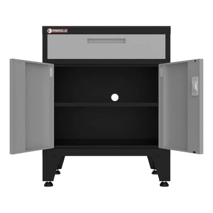 Armadillo Tough Grey Multifunction Base Cabinet with Rubber Work Mat - AR1DR28BG