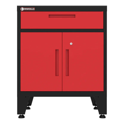 Armadillo Tough Red Multifunction Base Cabinet with Rubber Work Mat - AR1DR28BR