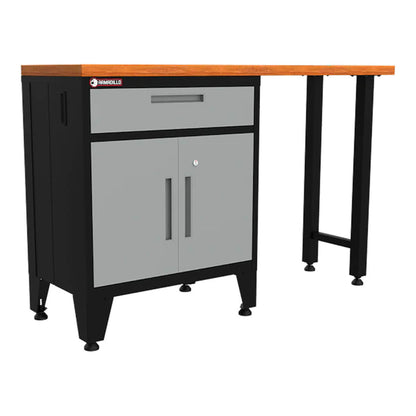 Armadillo Tough Grey 2-Piece Garage Cabinet Set with Levelers - AR2PC1G