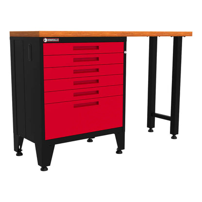 Armadillo Tough Red 2-Piece Garage Tool Cabinet Set with Levelers - AR2PC2R
