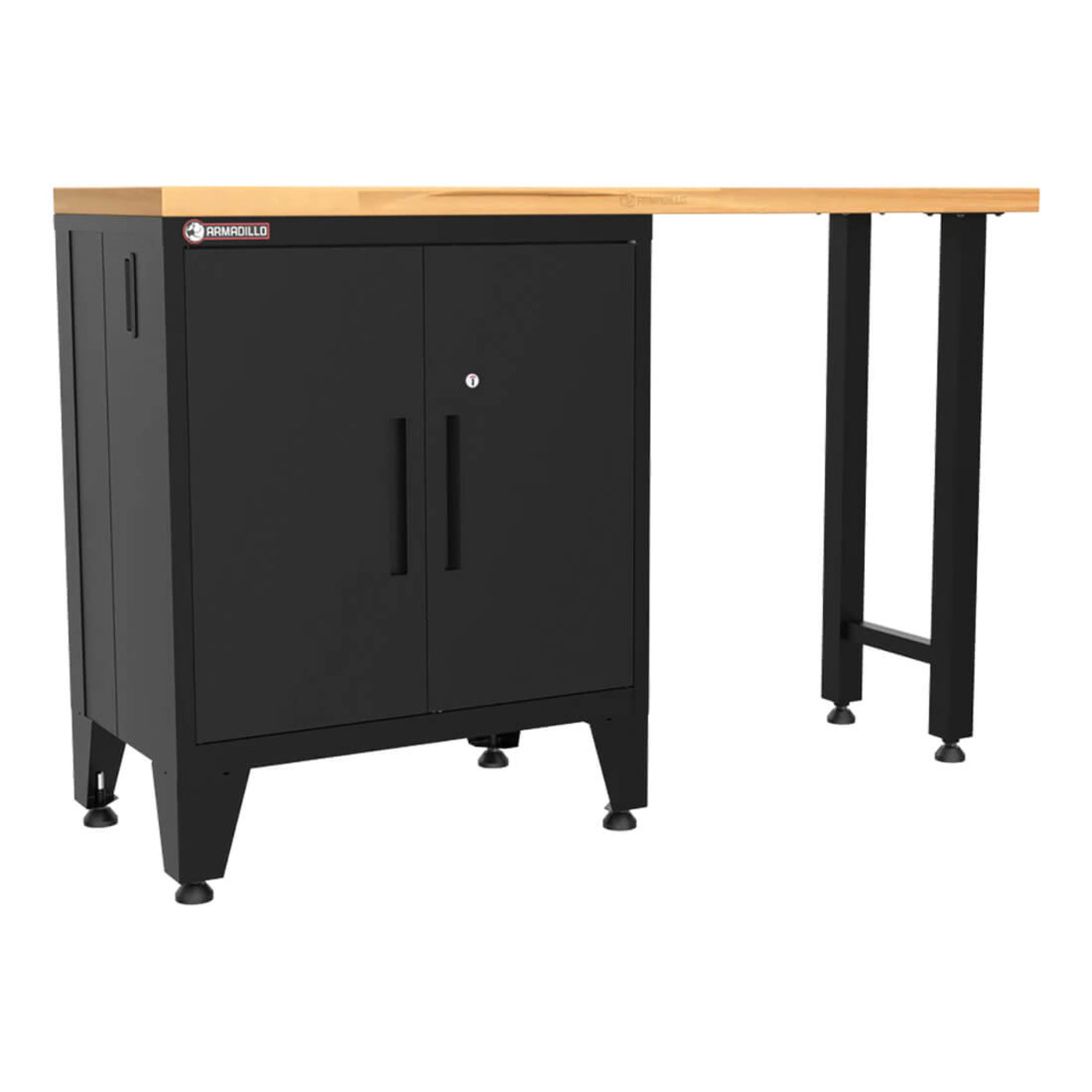 Armadillo Tough Black 2-Piece Garage Cabinet Kit with Levelers - AR2PC84B