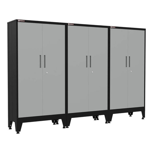 Armadillo Tough Grey Gear Locker Tall Cabinet (3-Pack) - AR3PC31G