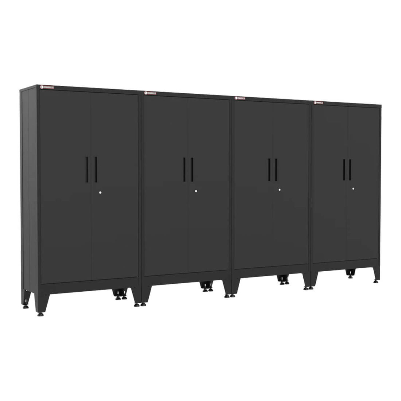 Armadillo Tough Black Gear Locker Tall Cabinet (4-Pack) - AR4PC32B