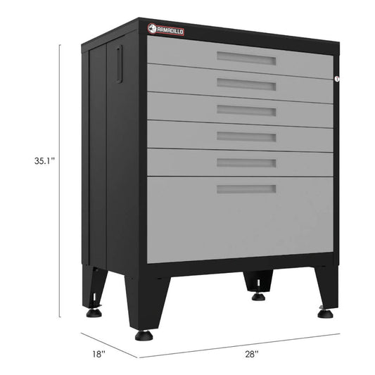 Armadillo Tough Grey 4-Piece Garage Cabinet Set with Levelers - AR4PC9G