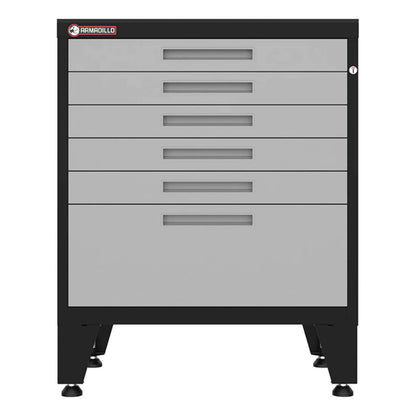 Armadillo Tough Grey 6-Drawer Tool Cabinet with Rubber Work Mat - AR6DR28BG