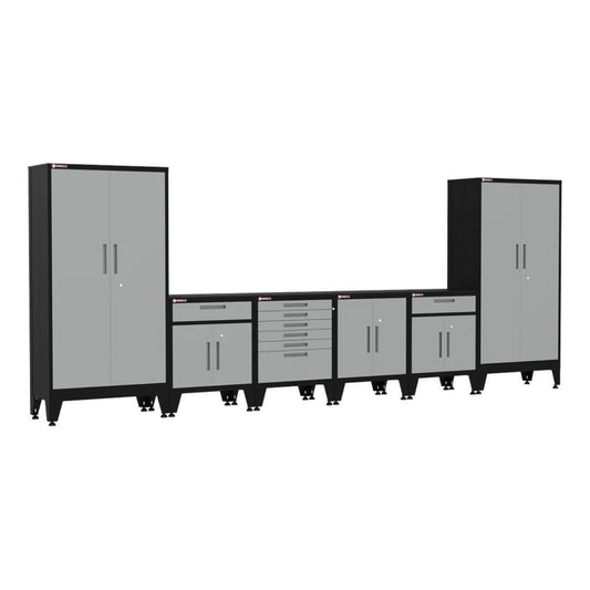 Armadillo Tough Grey 6-Piece Garage Cabinet System with Levelers - AR6PC72G