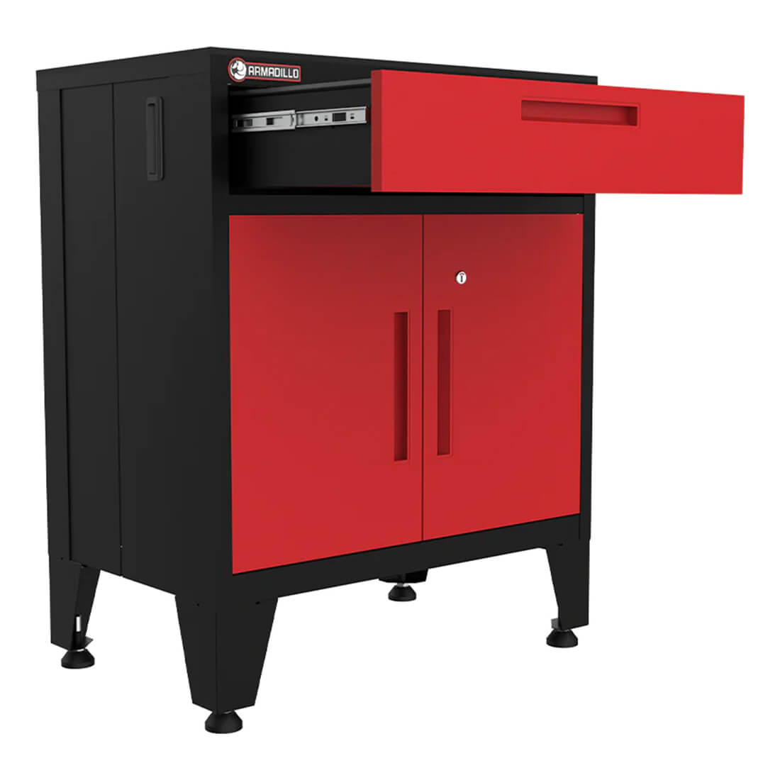 Armadillo Tough Red 7-Piece Garage Cabinet Storage System with Levelers - AR7PC104R