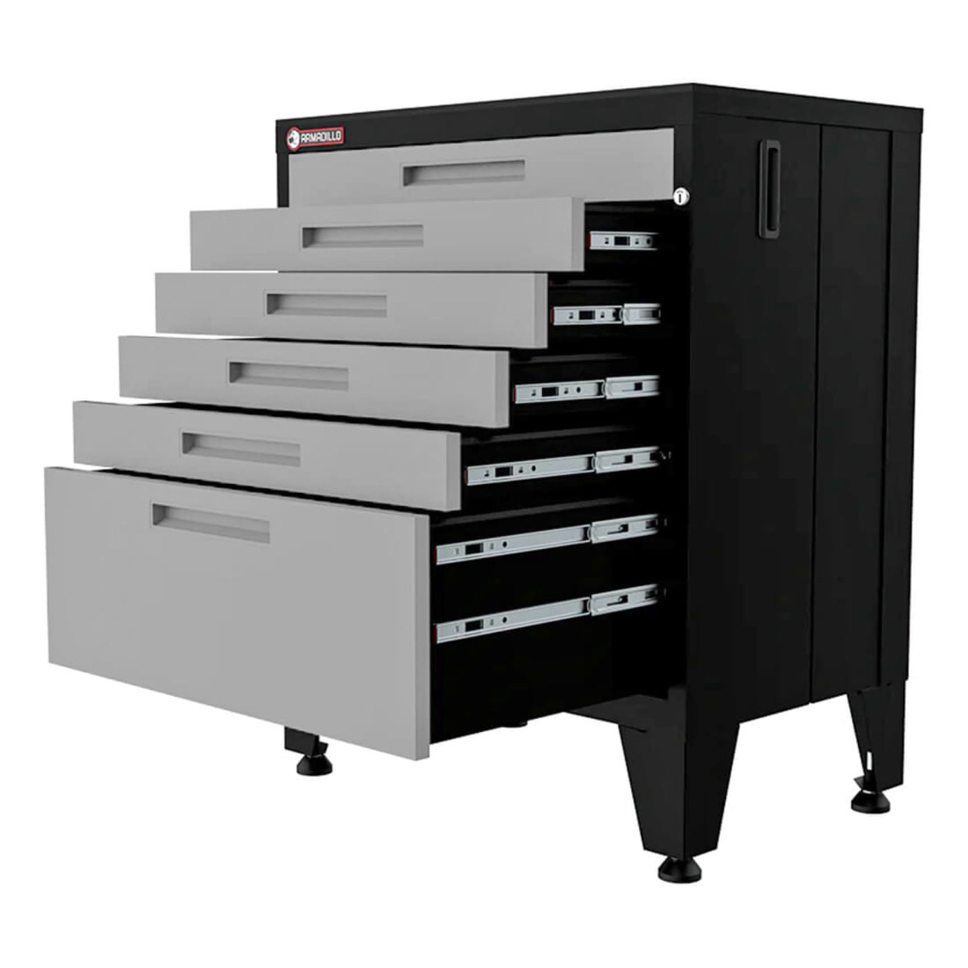 Armadillo Tough Grey 7-Piece Garage Cabinet Set with Levelers and Casters - AR7PC17G