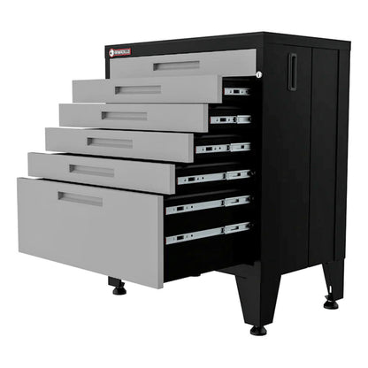 Armadillo Tough Grey 8-Piece Garage Cabinet Set with Levelers and Casters - AR8PC22G