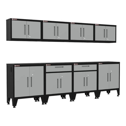 Armadillo Tough Grey 8-Piece Garage Cabinet Configuration with Levelers - AR8PC83G