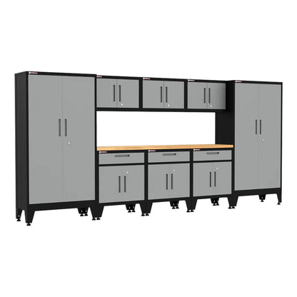 Armadillo Tough Grey 9-Piece Garage Cabinet Storage System with Levelers - AR9PC97G