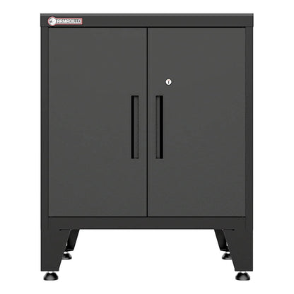 Armadillo Tough Black 2-Door Base Cabinet with Rubber Work Mat - ARDO28BB