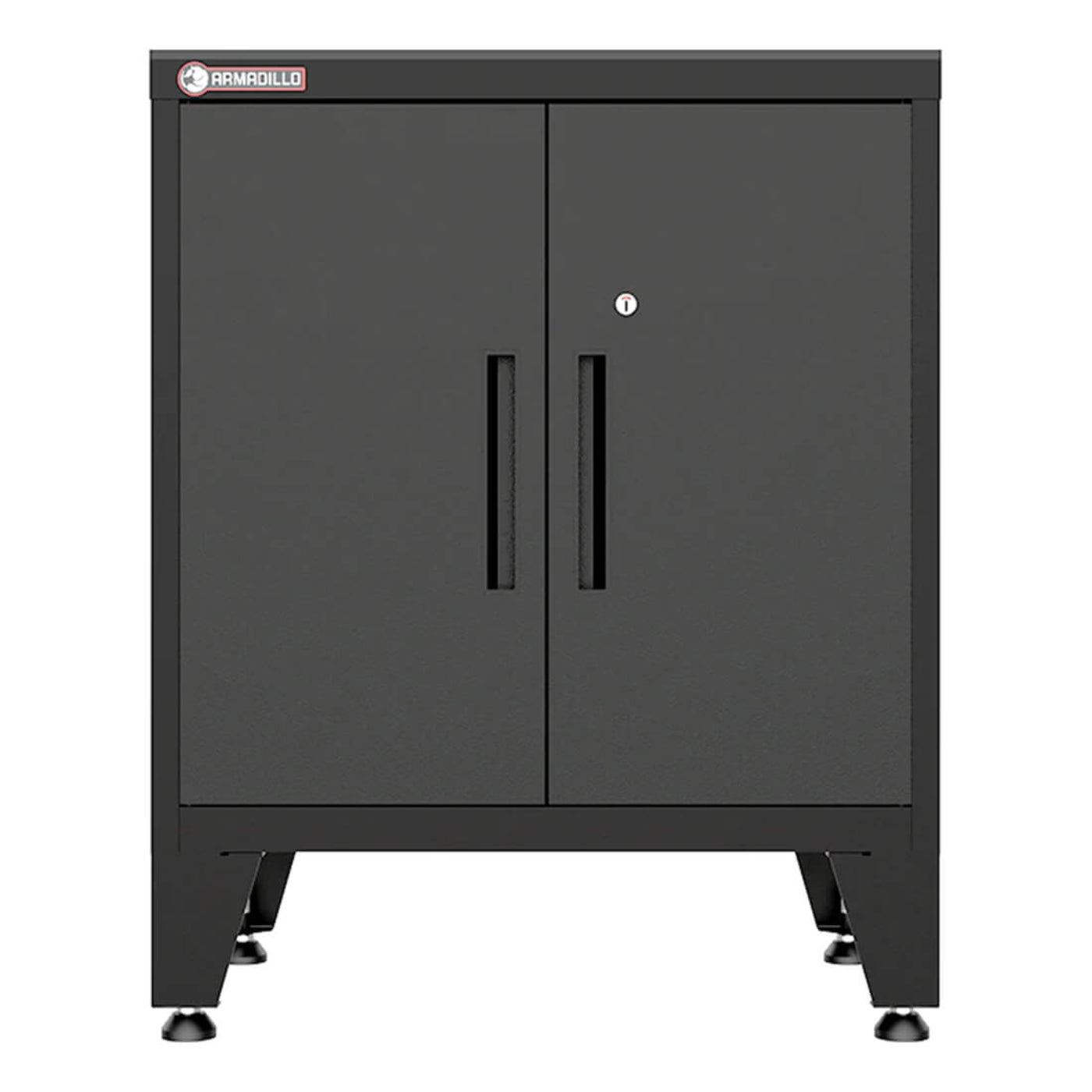 Armadillo Tough Black 2-Door Base Cabinet with Rubber Work Mat - ARDO28BB