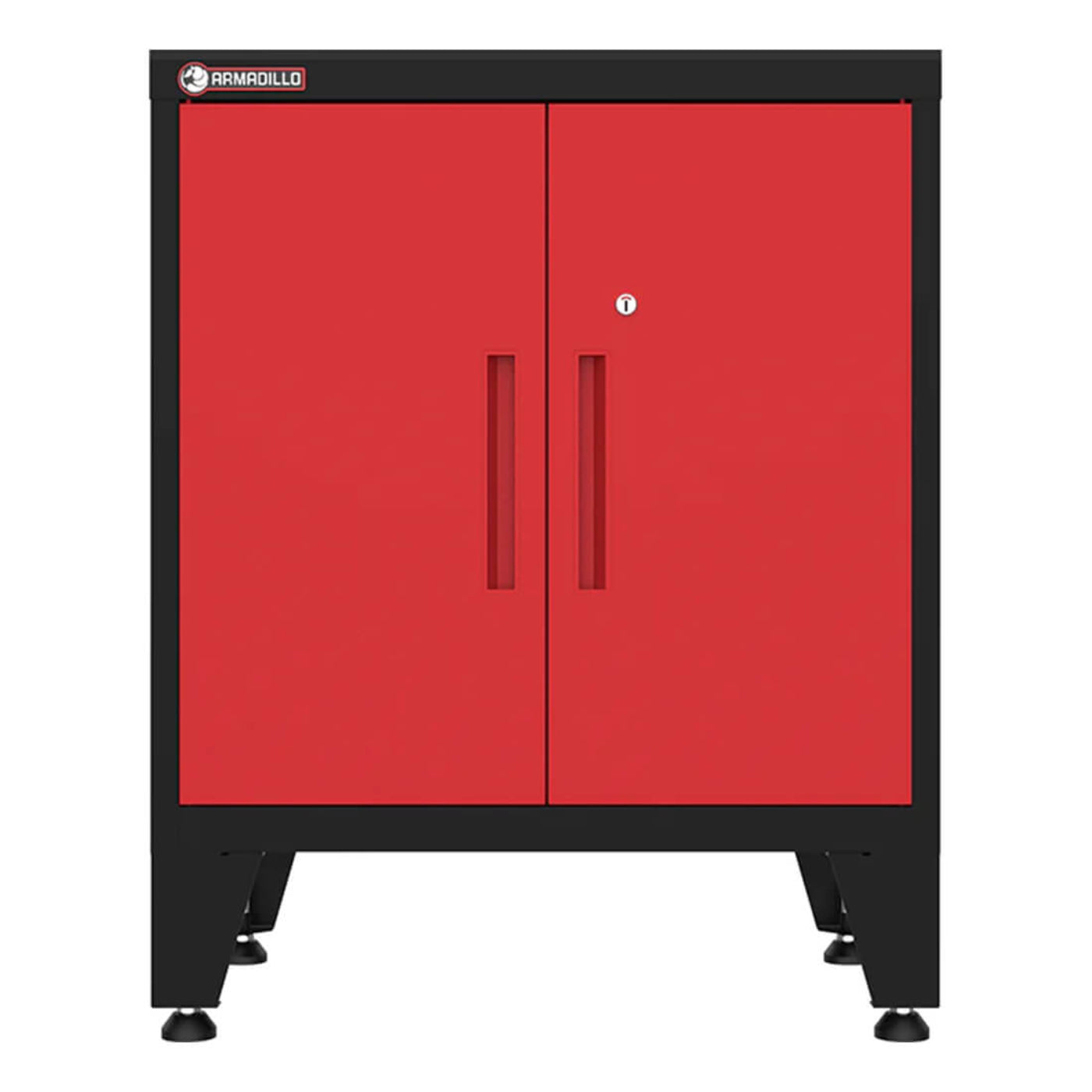 Armadillo Tough Red 2-Door Base Cabinet with Rubber Work Mat - ARDO28BR