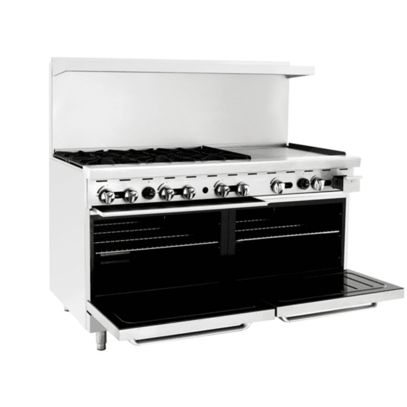 Atosa AGR-6B24G-NG 60" CookRite Range Natural Gas with 24" Griddle - AGR-6B24G-NG
