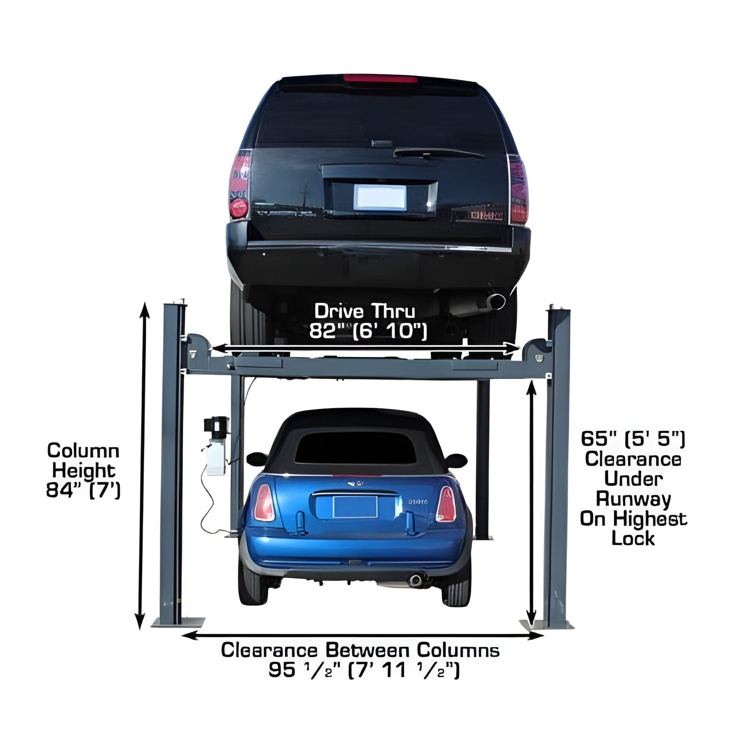 Atlas PREMIUM 408SL 4 Post Lift + RJ35 Sliding Jacks Combo - ATEATTD-408SL-COMBO-FPD