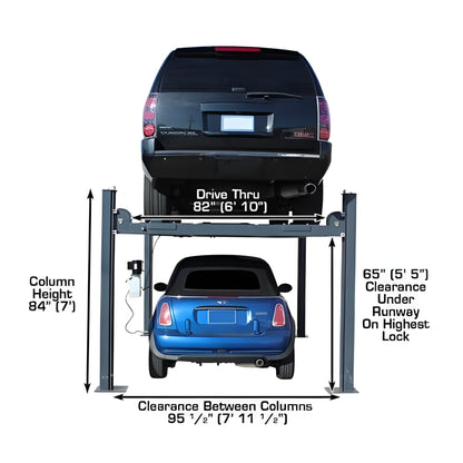 Atlas PREMIUM 408SL 4 Post Lift + RJ35 Sliding Jacks Combo - ATEATTD-408SL-COMBO-FPD