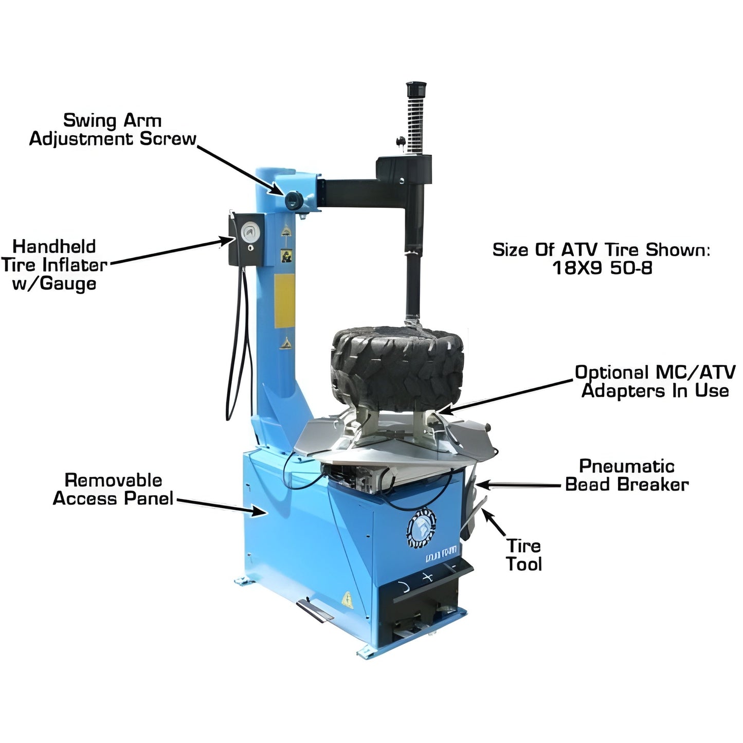 Atlas TC289 Extra Large Rim-Clamp Tire Changer - ATEATTC289-FPD