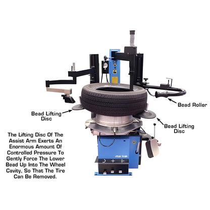 Atlas TC289DAA Extra Large Rim-Clamp Tire Changer w/ Dual Assist Arms - ATETC289DAA-FPD