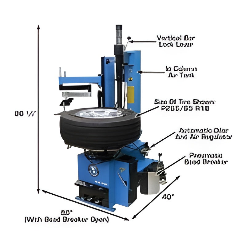 Atlas TC289LH Extra Large Rim-Clamp Tire Changer w/ Assist Arm - ATETC289LH-FPD