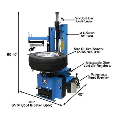 Atlas TC289LH Extra Large Rim-Clamp Tire Changer w/ Assist Arm - ATETC289LH-FPD