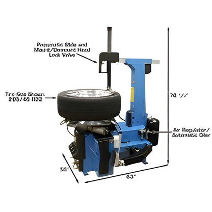 Atlas TC755 Tilt-Back Rim-Clamp Tire Changer w/ Beadblaster - ATEATTC755-FPD