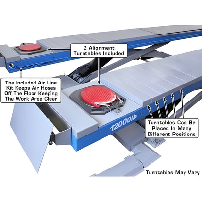 Atlas 12ASL Alignment Scissor Lift and RJ-6 Rolling Jack Combo - ATEATTD-12ASL-COMBO-FPD