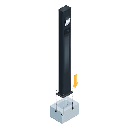 AVS Energy Solar Urban Light 40 Watt 6000 Lumens 5000K Black Housing Pathway Lighting Landscape Light Solar Resistant Bollard - Light  - AVS-TOTEM-40W