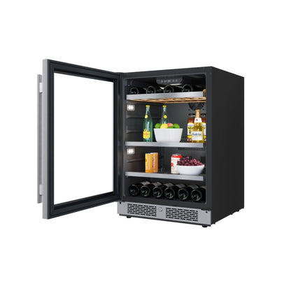 Avallon 24 Inch Wide 14 Bottle Capacity and 82 Can Capacity Panel Ready Wine and Beverage Cooler - AWBC242SGLH - AWBC242SGLH