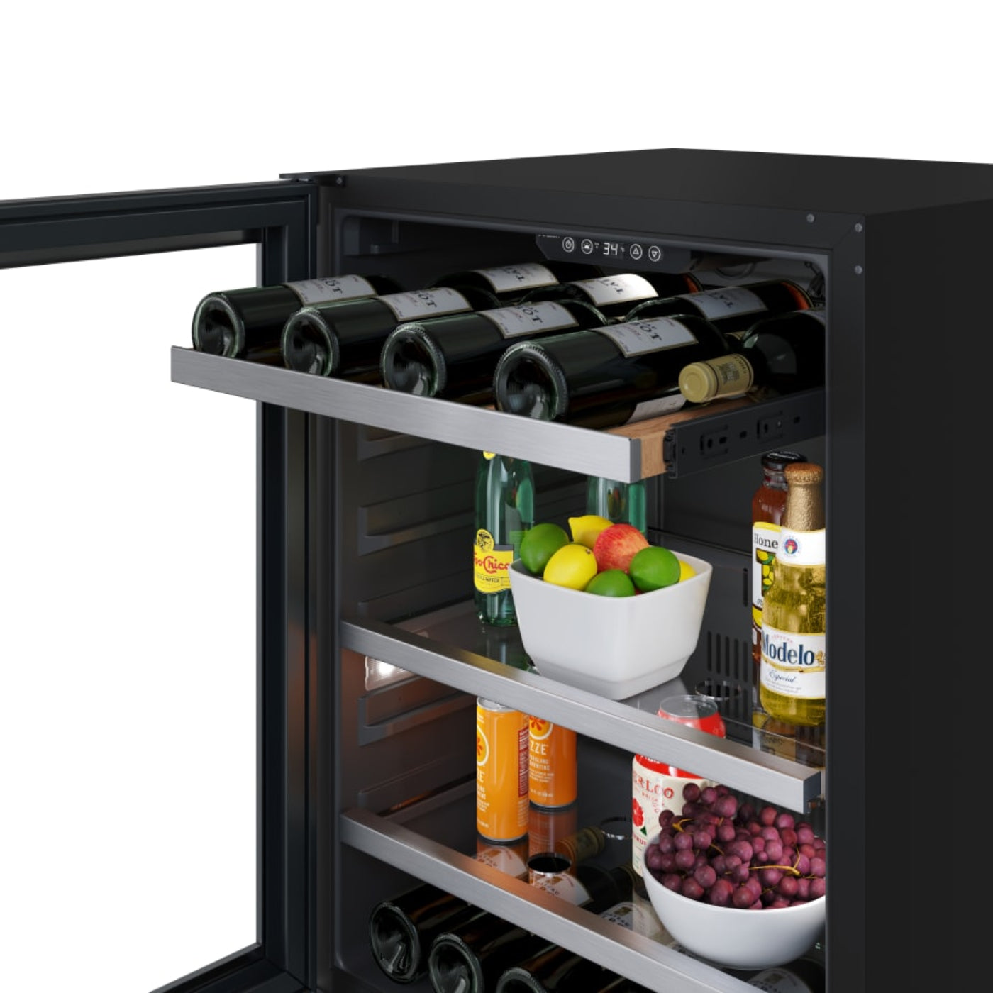 Avallon 24 Inch Wide 14 Bottle Capacity and 82 Can Capacity Panel Ready Wine and Beverage Cooler - AWBC242SGLH - AWBC242SGLH