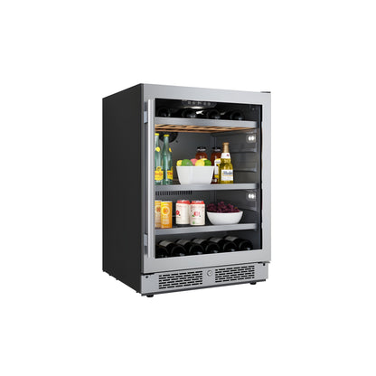 Avallon 24 Inch Wide 14 Bottle Capacity and 82 Can Capacity Panel Ready Wine and Beverage Cooler - AWBC242SGRH