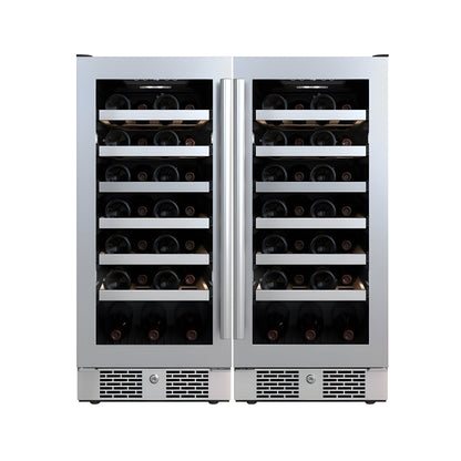 Avallon 30 Inch Wide 54 Bottle Capacity Wine Cooler with Door Locks and 2 Cooling Zones - AWC152SZDUAL