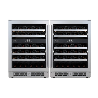 Avallon 48 Inch Wide 90 Bottle Capacity Wine Cooler with Door Locks and 4 Cooling Zones - AWC242DZDUAL
