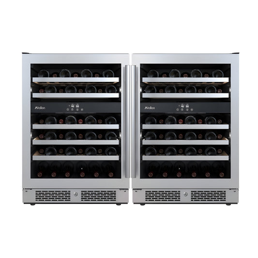 Avallon 48 Inch Wide 90 Bottle Capacity Wine Cooler with Door Locks and 4 Cooling Zones - AWC242DZDUAL