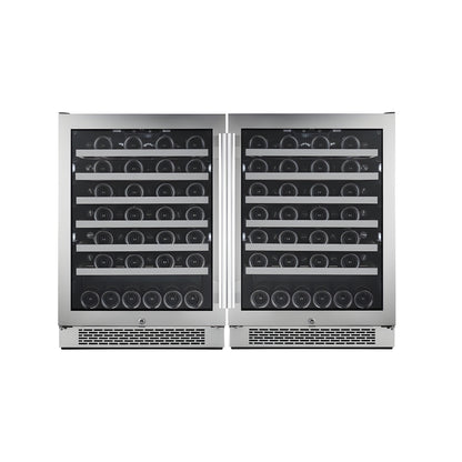 Avallon 48 Inch Wide 106 Bottle Capacity Wine Cooler with Door Locks and 2 Cooling Zones - AWC242SZDUAL
