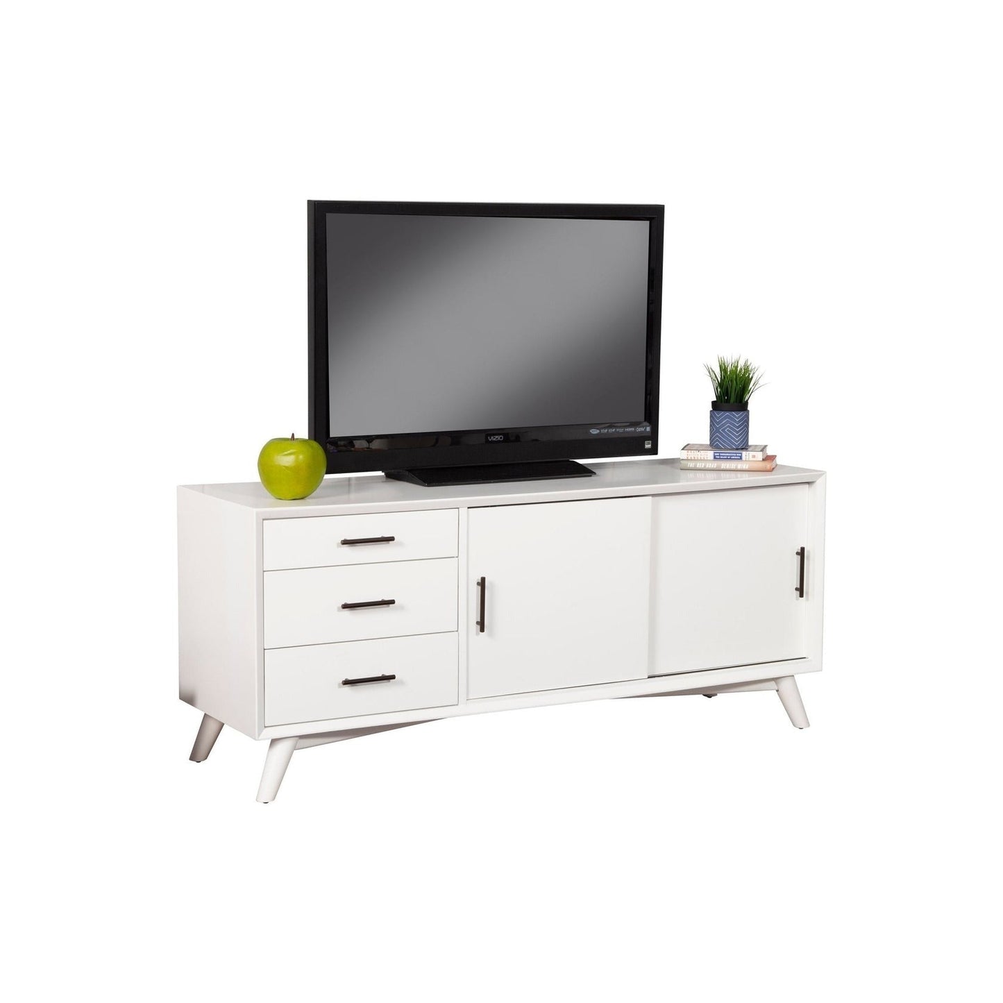 Alpine Flynn Large TV Console, White - 966-W-10