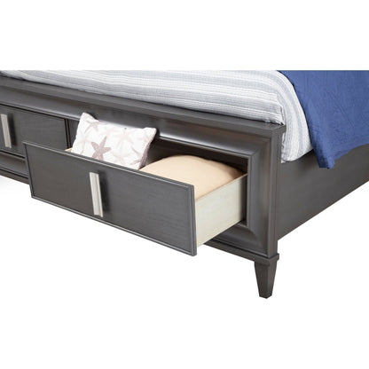 Alpine Lorraine Standard King Storage Footboard Platform Bed, Dark Grey - 8171-07EK