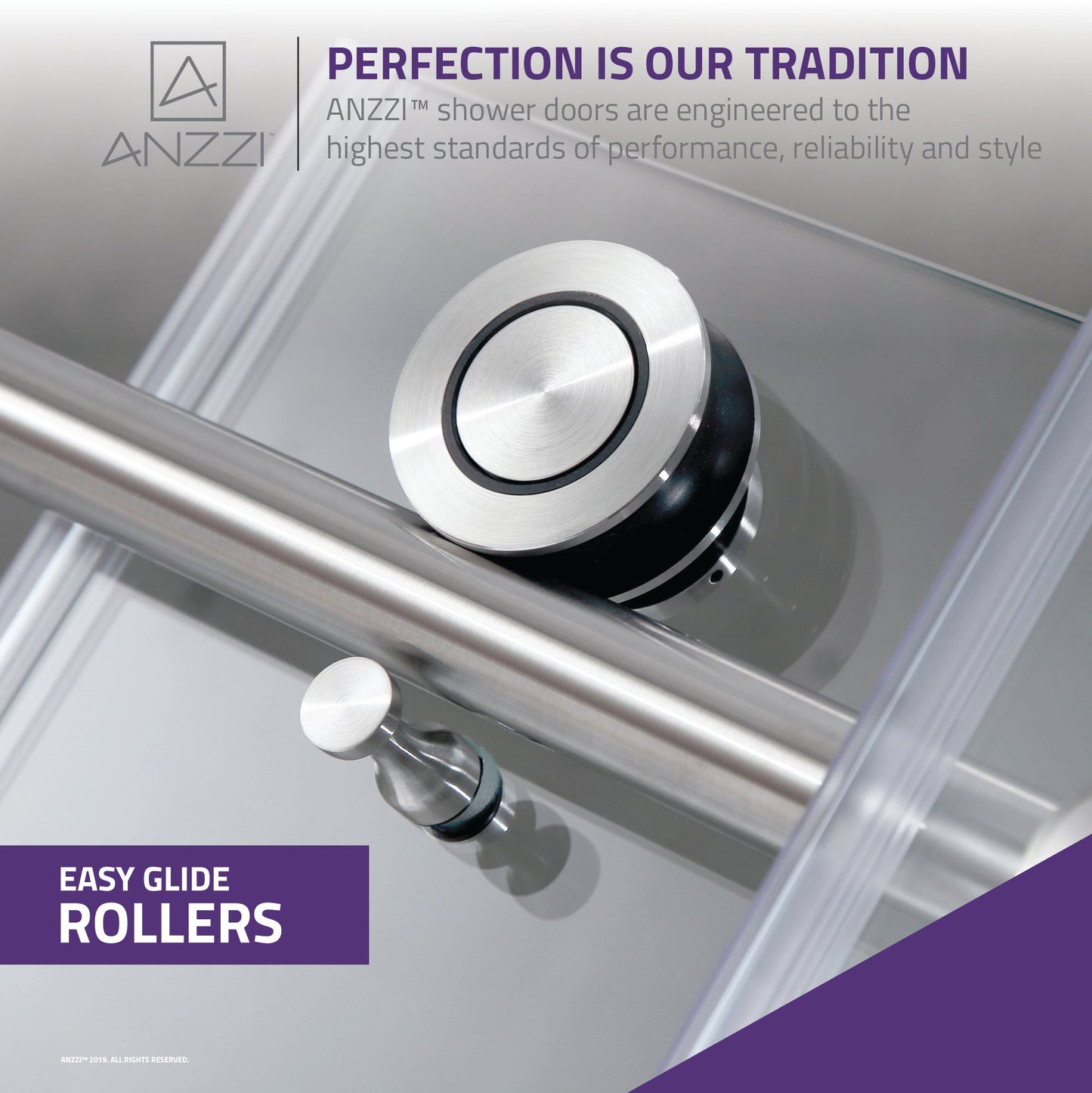 Anzzi Madam Series 60 in. by 76 in. Frameless Sliding Shower Door with Handle SD-AZ13-02 - SD-AZ13-02BN