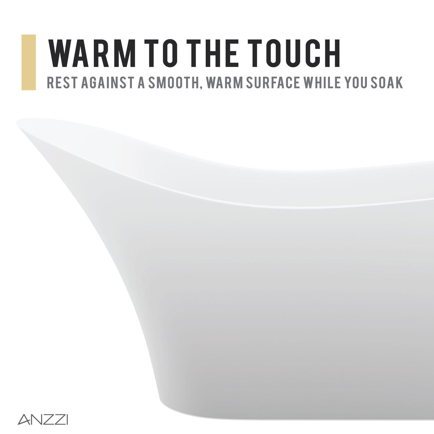 Anzzi Tuasavi 5.6 ft. Solid Surface Center Drain Freestanding Bathtub in Matte White FT-AZ8418 - FT-AZ8418