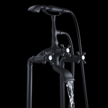 Anzzi Tugela 3-Handle Claw Foot Tub Faucet with Hand Shower FS-AZ0052 - FS-AZ0052BN