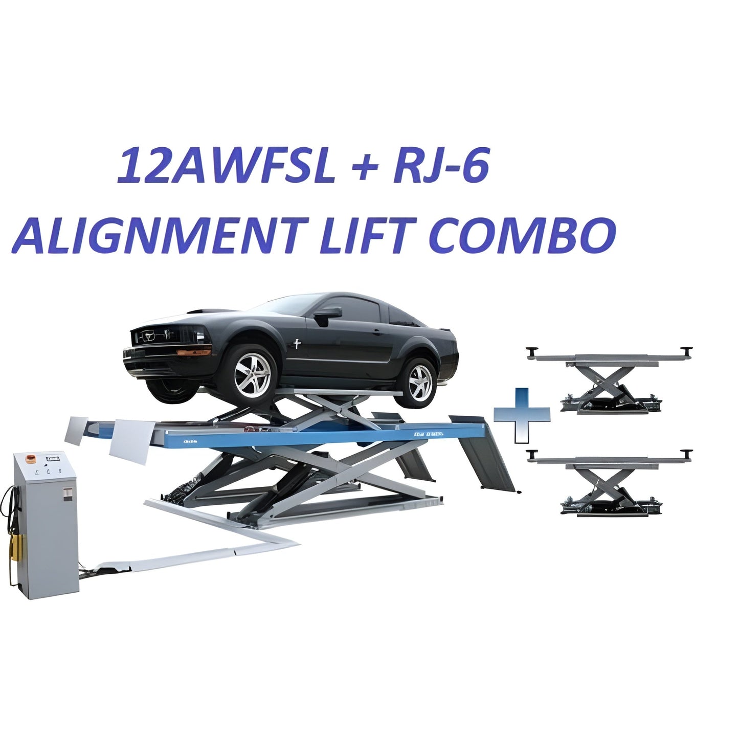 Atlas 12AWFSL Alignment Scissor Lift and RJ-6 Rolling Jack Combo - ATEATTD-12AWFSL-COMBO-FPD