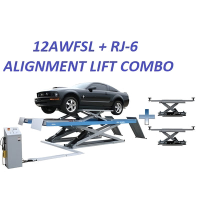 Atlas 12AWFSL Alignment Scissor Lift and RJ-6 Rolling Jack Combo - ATEATTD-12AWFSL-COMBO-FPD