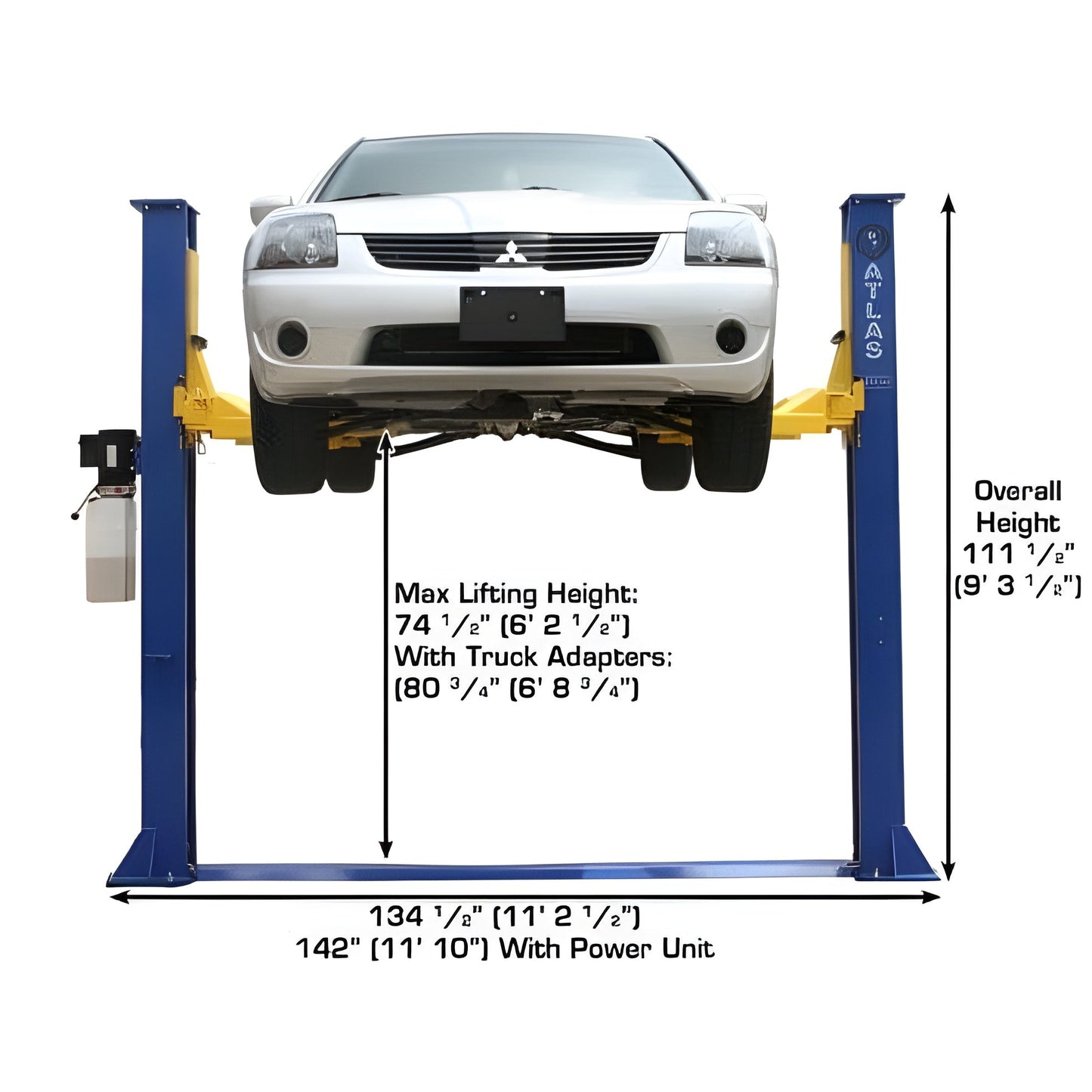 Atlas 9KBPX 9,000 lb Baseplate 2 Post Lift w/ LMA Combo - ATEXH-9KBPX-COMBO-FPD