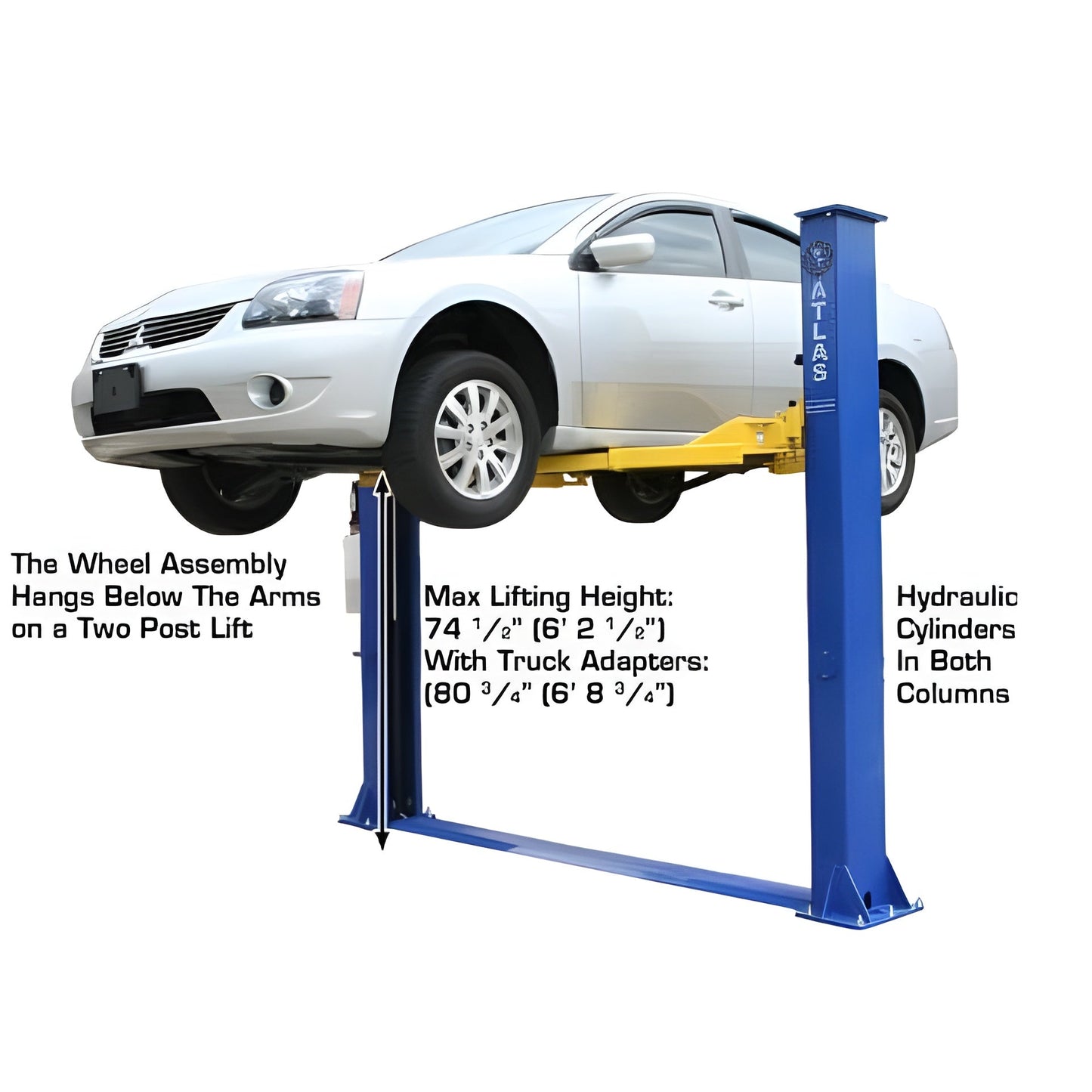 Atlas 9KBPX 9,000 lb Baseplate 2 Post Lift w/ LMA Combo - ATEXH-9KBPX-COMBO-FPD