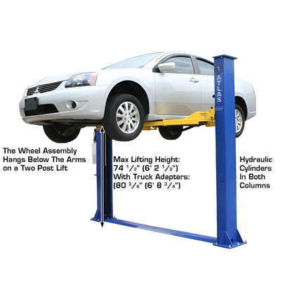 Atlas 9KBPX 9,000 lb Baseplate 2 Post Lift w/ LMA Combo - ATEXH-9KBPX-COMBO-FPD