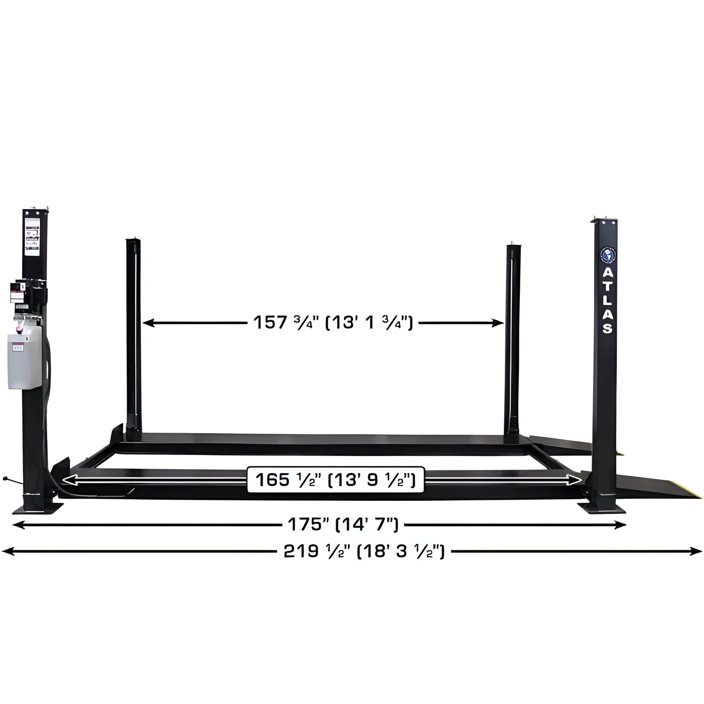 Atlas ALI APEX 8 4 Post Lift + RJ35 Sliding Jacks Combo - ATEATTD-APEX8-COMBO-FPD