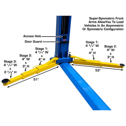 Atlas BP10000X 10,000 lb Baseplate 2 Post Lift - ATEATTD-BP10000X-FPD
