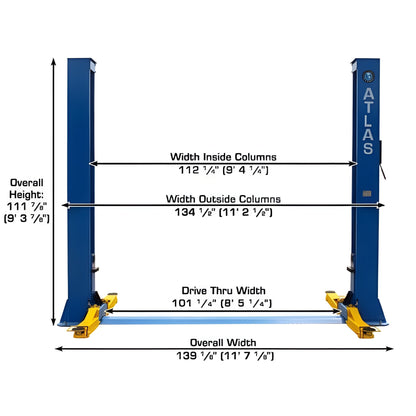 Atlas BP10000X 10,000 lb Baseplate 2 Post Lift - ATEATTD-BP10000X-FPD