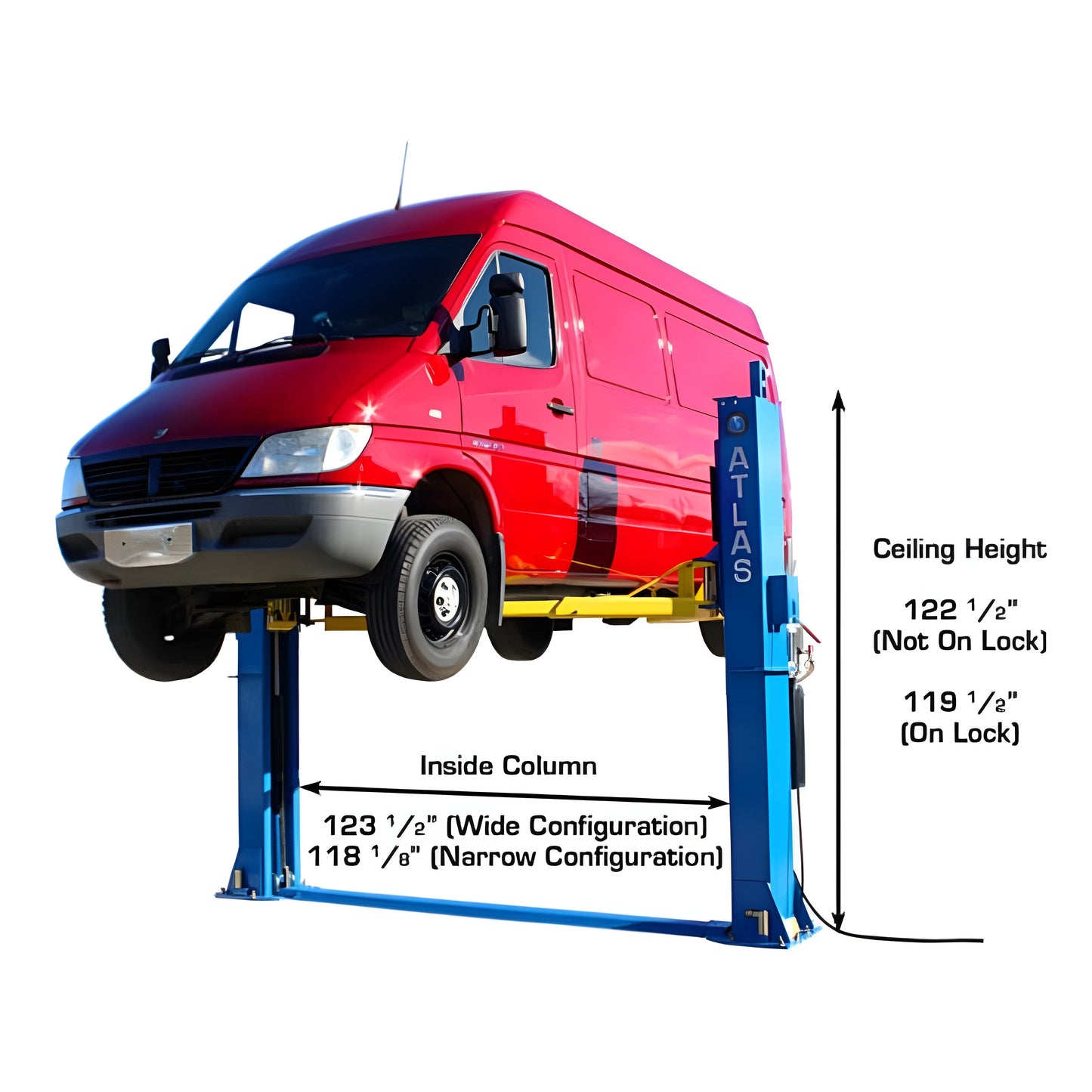 Atlas BP12000X 12,000 lb Baseplate 2 Post Lift - ATEATTD-BP12000X-FPD